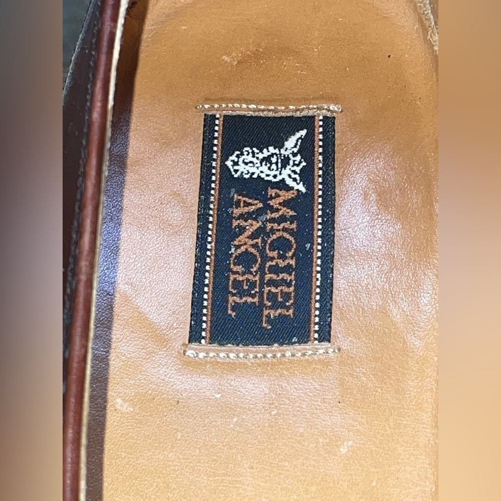 MIGUEL ANGEL Tassel Crocodile Brown Sz 10.5B Men Slip-On Loafers Made In Spain - Picture 2 of 11